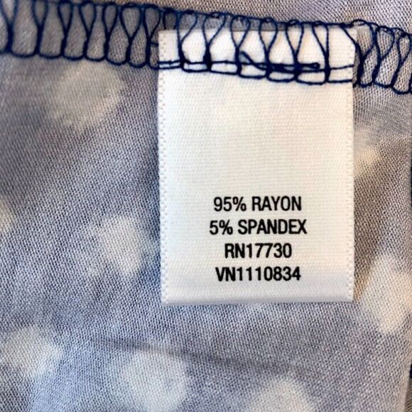 Merona Dress XS Polka- Dot Blue & White Empire Waist Retro Boho - Picture 12 of 12